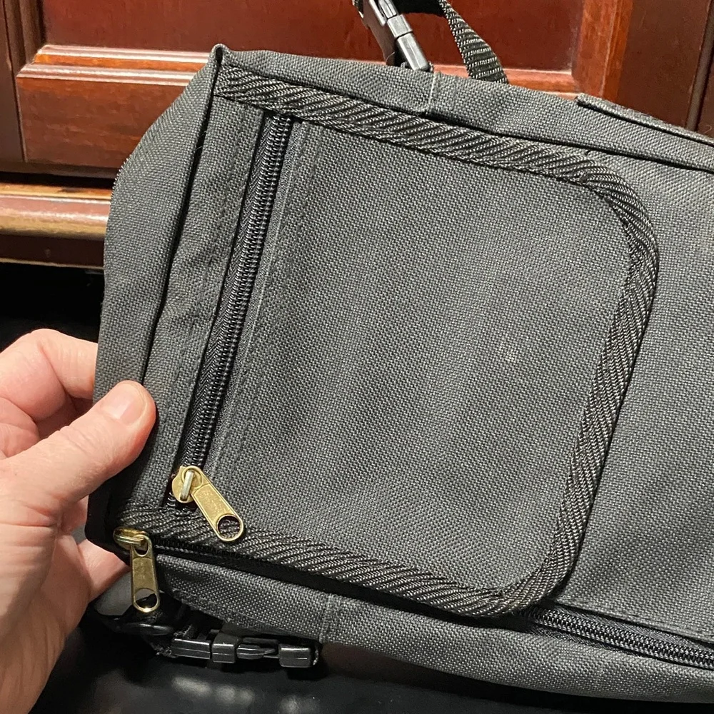 Vintage Black canvas messenger Crossbody or belt Bag